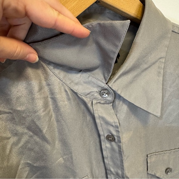 Women’s Top Pendleton Gray Metalic Shirt Button Down size 12 - Picture 8 of 14